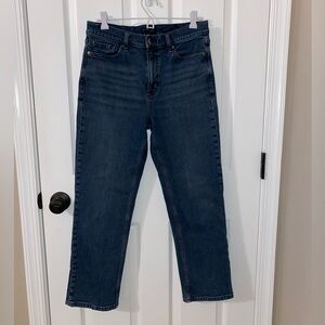 Banana Republic High Rise Straight Women’s Jeans Size 30 dark blue/gray wash.
